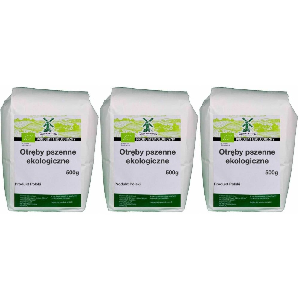 3 x Otręby Pszenne Eko 500 g - Młyn Kopytowa