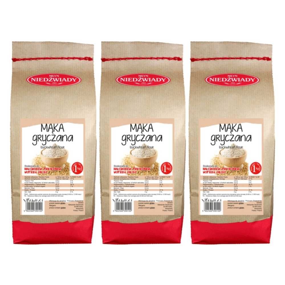 3 x Mąka Gryczana Typ 2000 1 kg - Młyn Niedźwiady