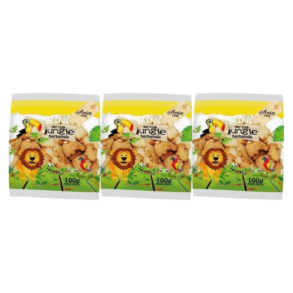 3 x Herbatniki Mini Jungle 100 g - Ania