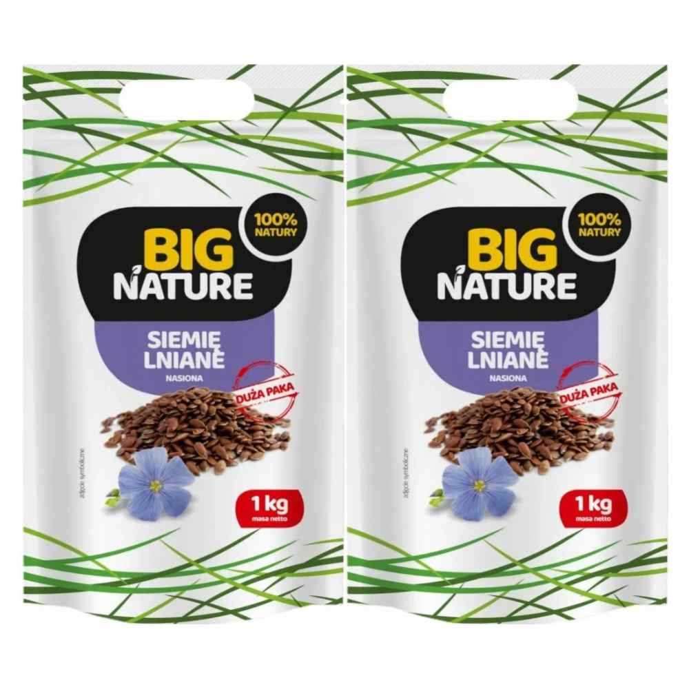 2 x Siemię Lniane Brązowe 1 kg Ziarna Nasiona Lnu - Big Nature