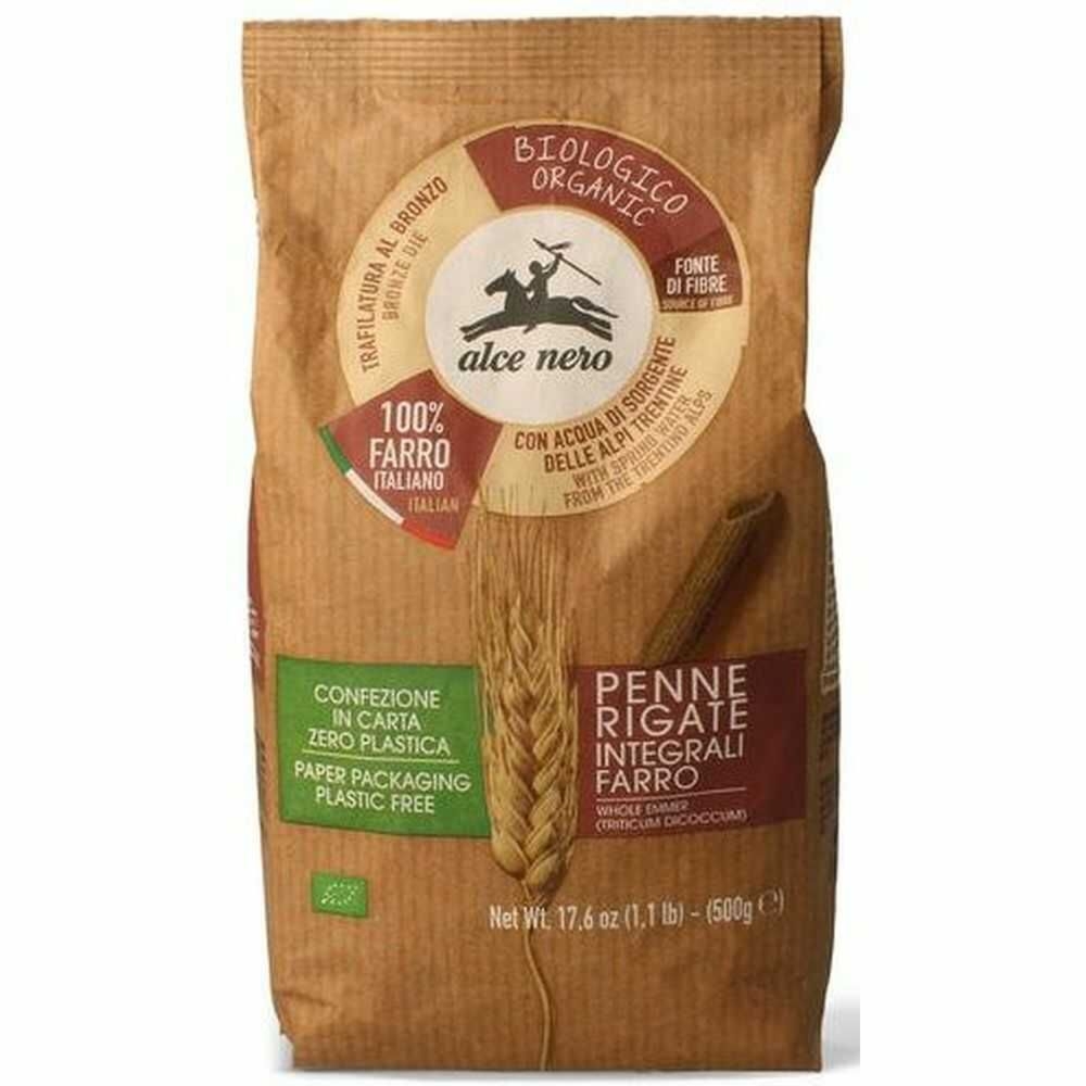 Makaron z Płaskurki Razowy Penne Bio 500 g - Alce Nero