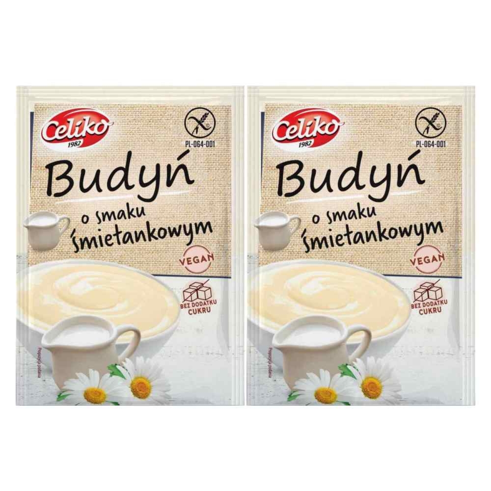2 x Budyń o Smaku Śmietankowym Bez Dodatku Cukru Bezglutenowy 40 g - Celiko