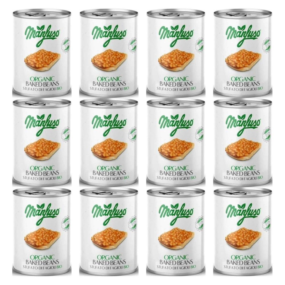 12 x Fasola Biała w Sosie Pomidorowym Bio 400 g - Manfuso