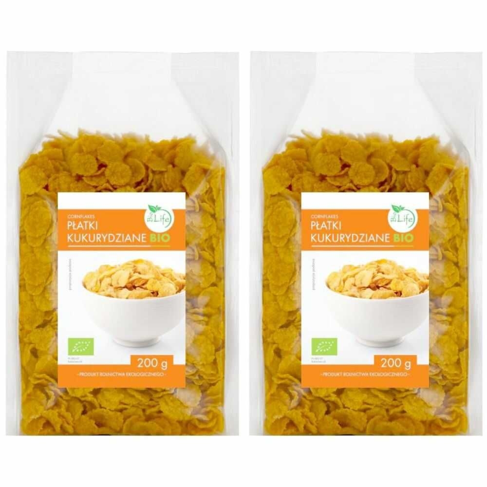 Zestaw 2 x Płatki Kukurydziane Bio Bez Dodatku Cukru 200 g - BioLife