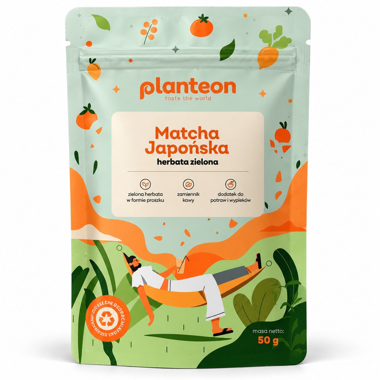 Matcha Japońska Herbata Zielona w Proszku 50 g - Planteon