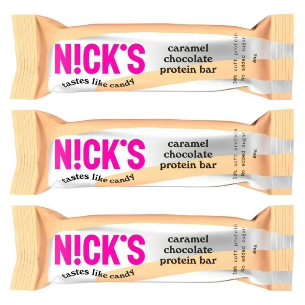 3 x Baton Proteinowy Słony Karmel w Mlecznej Czekoladzie 50 g - Nicks
