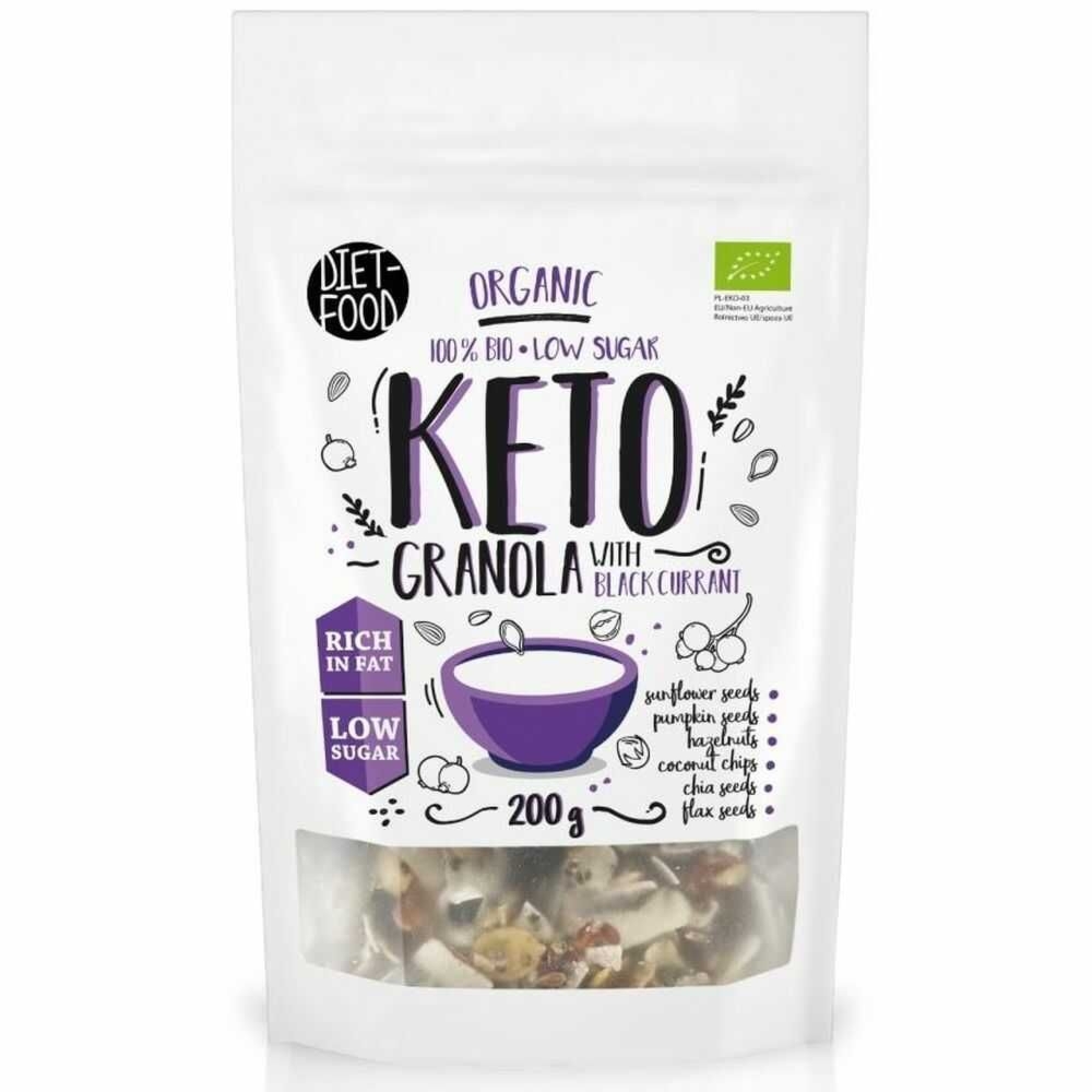 Keto Granola z Czarną Porzeczką BIO 200 g - Diet Food