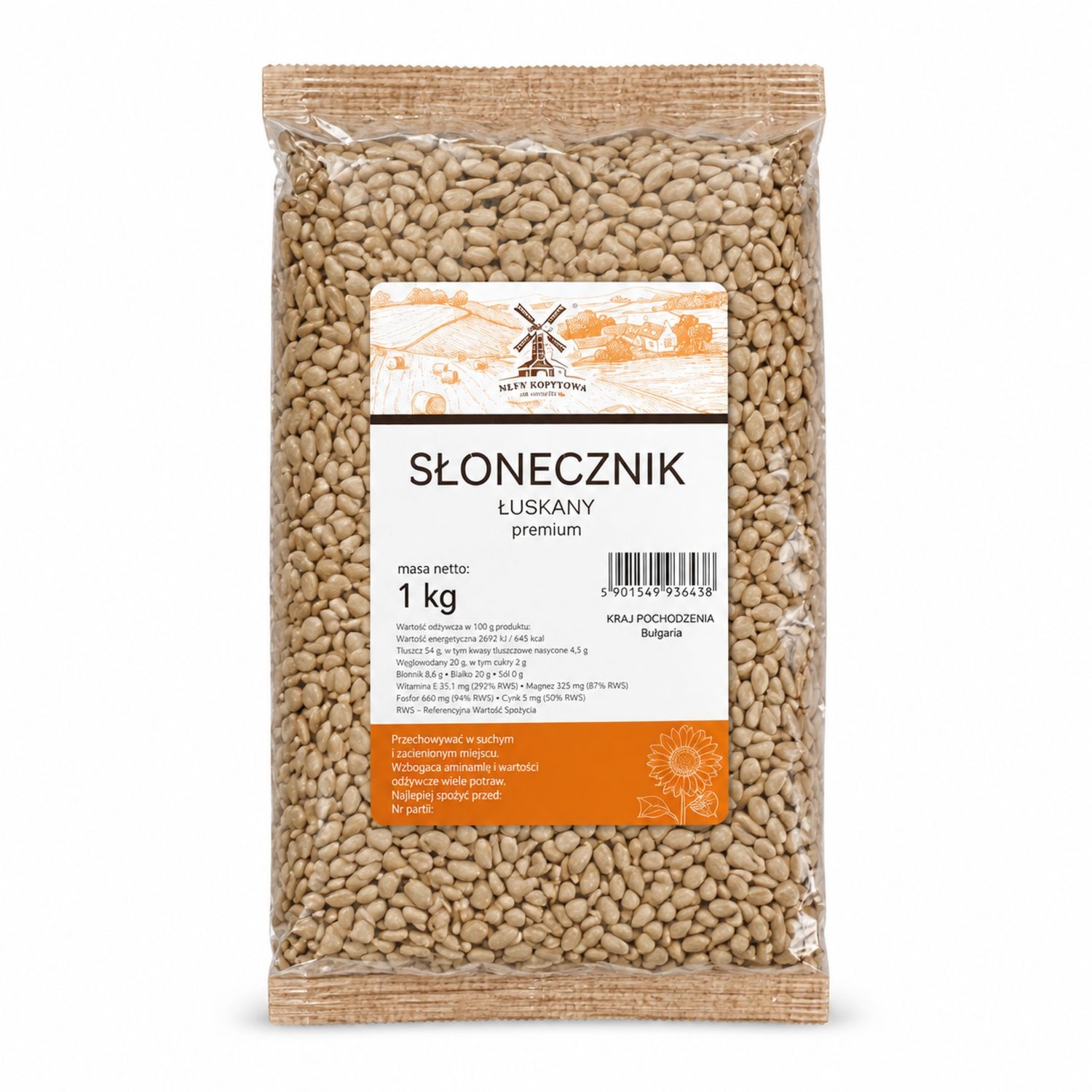 Słonecznik Łuskany Premium 1 kg - Młyn Kopytowa
