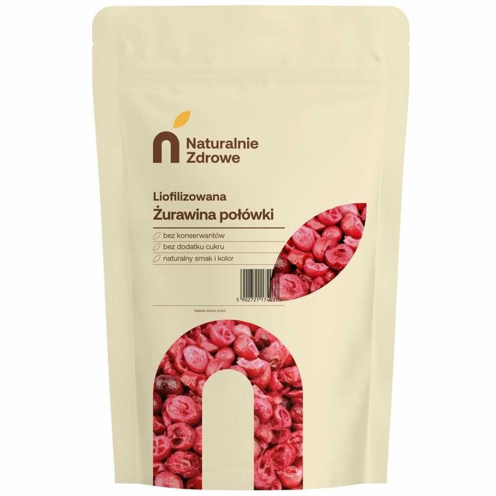 Żurawina Liofilizowana Połówki 20 g - Naturalnie Zdrowe