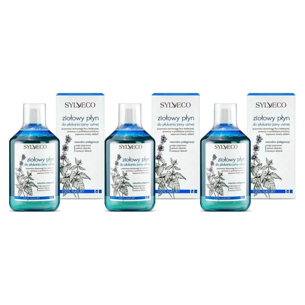 3 x Ziołowy Płyn do Płukania Jamy Ustnej 500 ml - Sylveco