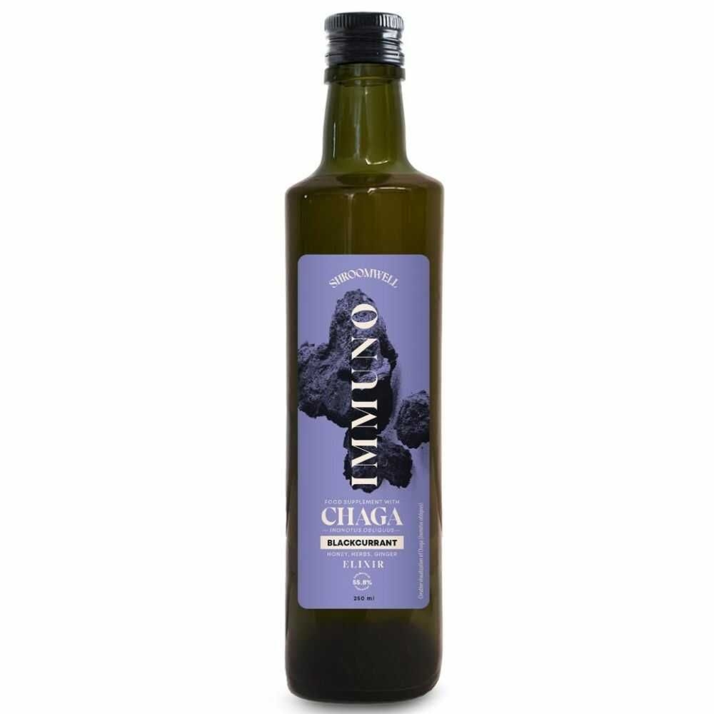 IMMUNO ELIXIR z Chagą, Czarną Porzeczką, Miodem, Ziołami i Imbirem 250 ml - Schroomwell