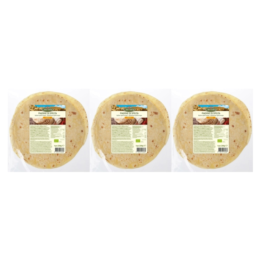 3 x Tortilla Orkiszowa Piadina Bio 260 g - La Bio Idea