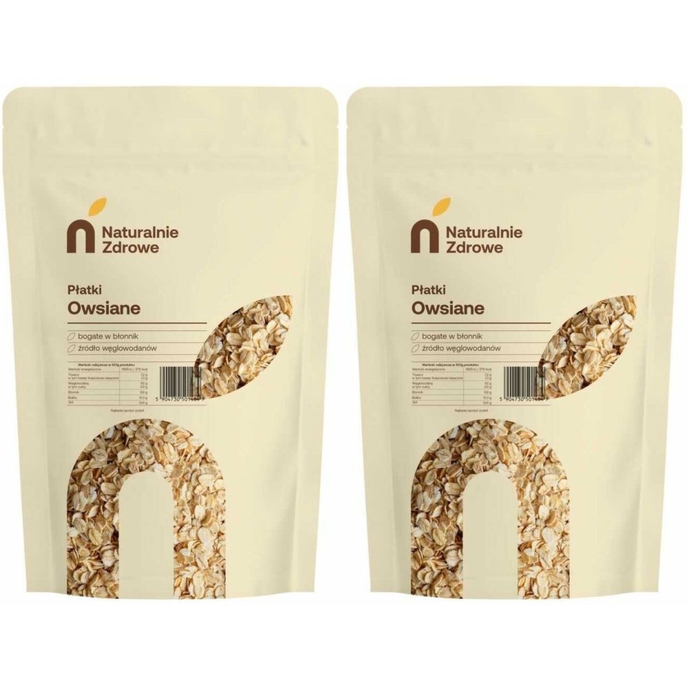 2 x Płatki Owsiane 1 kg - Naturalnie Zdrowe
