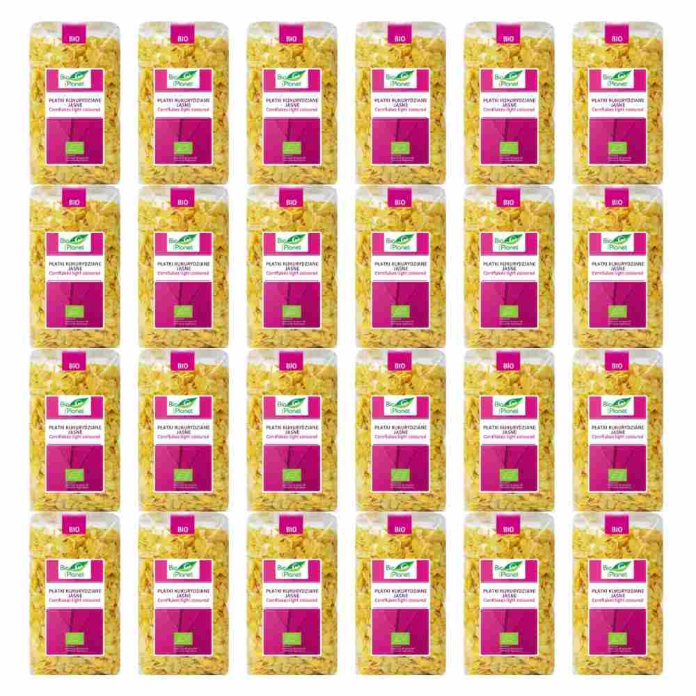 24 x Płatki Kukurydziane Jasne Bio 250 g - Bio Planet - Płatki Śniadaniowe Eko