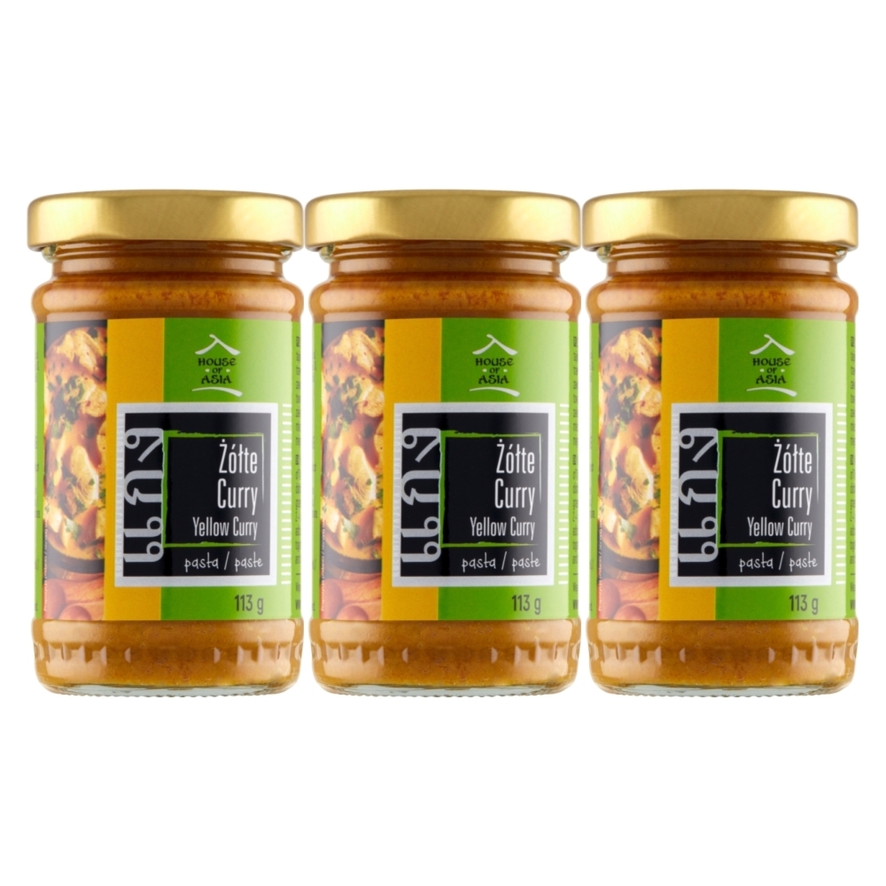 3 x Żółta Pasta Curry 113 g - House of Asia