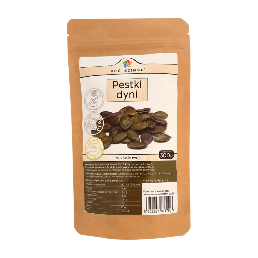 Pestki Dyni Bezłuskowej 300 g - Pięć Przemian