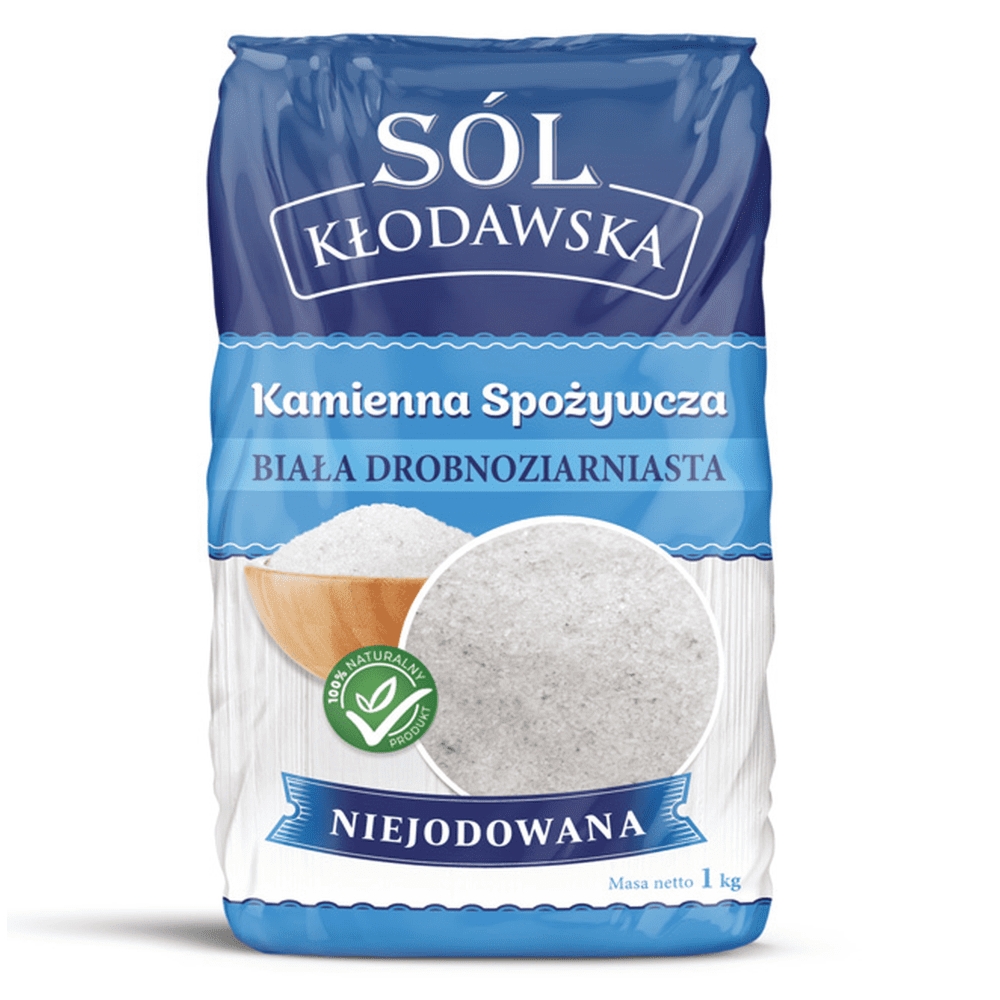 Sól Kłodawska Kamienna Biała Drobnoziarnista Niejodowana 1 kg - Kopalnia Soli Kłodawa