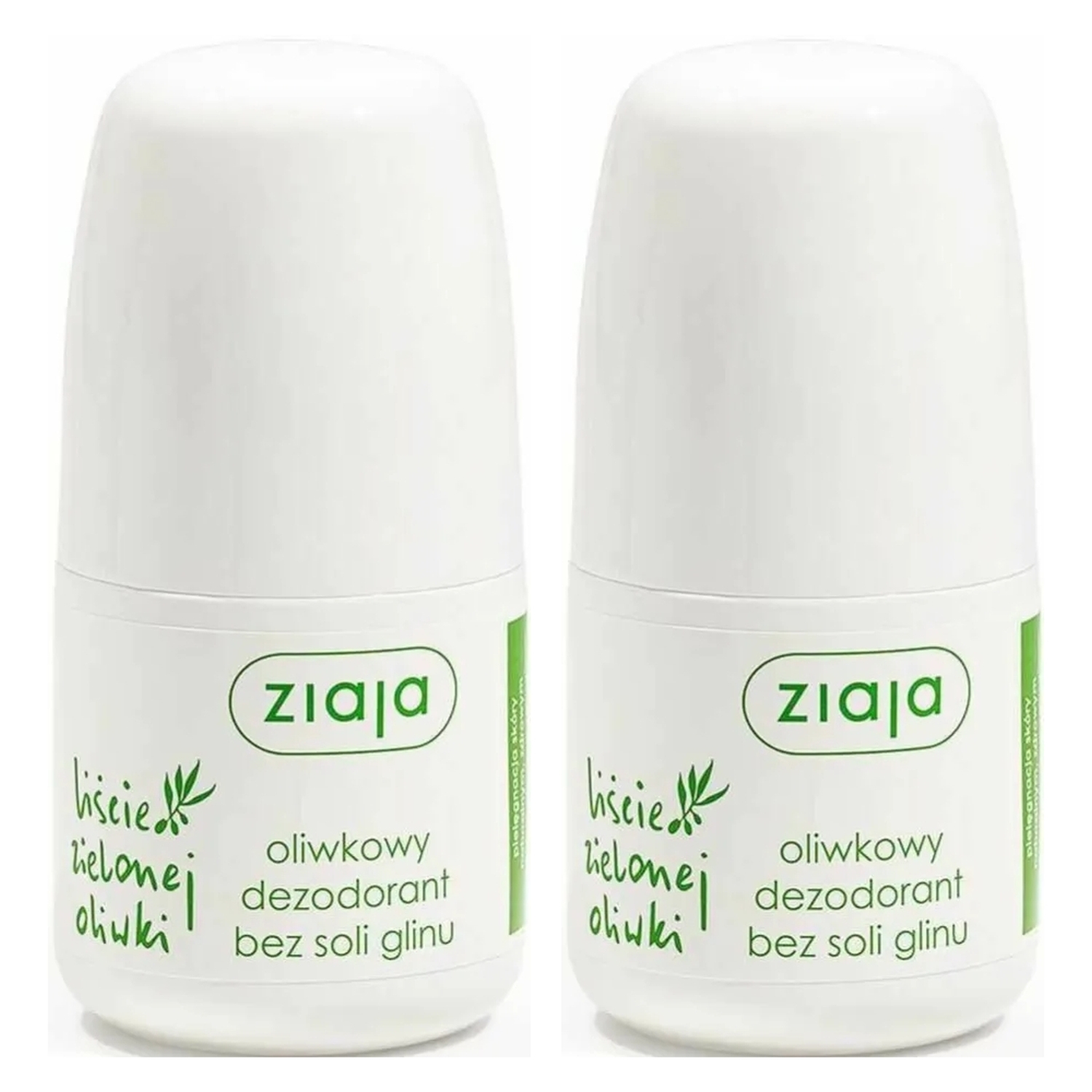 2 x Oliwkowy Dezodorant Liście Zielonej Oliwki Bez Soli Glinu 60 ml - Ziaja
