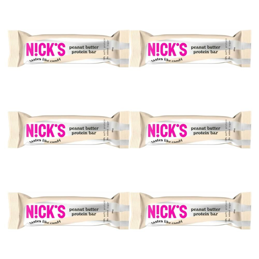 6 x Baton Proteinowy z Orzeszkami Ziemnymi w Mlecznej Czekoladzie 50 g - Nicks