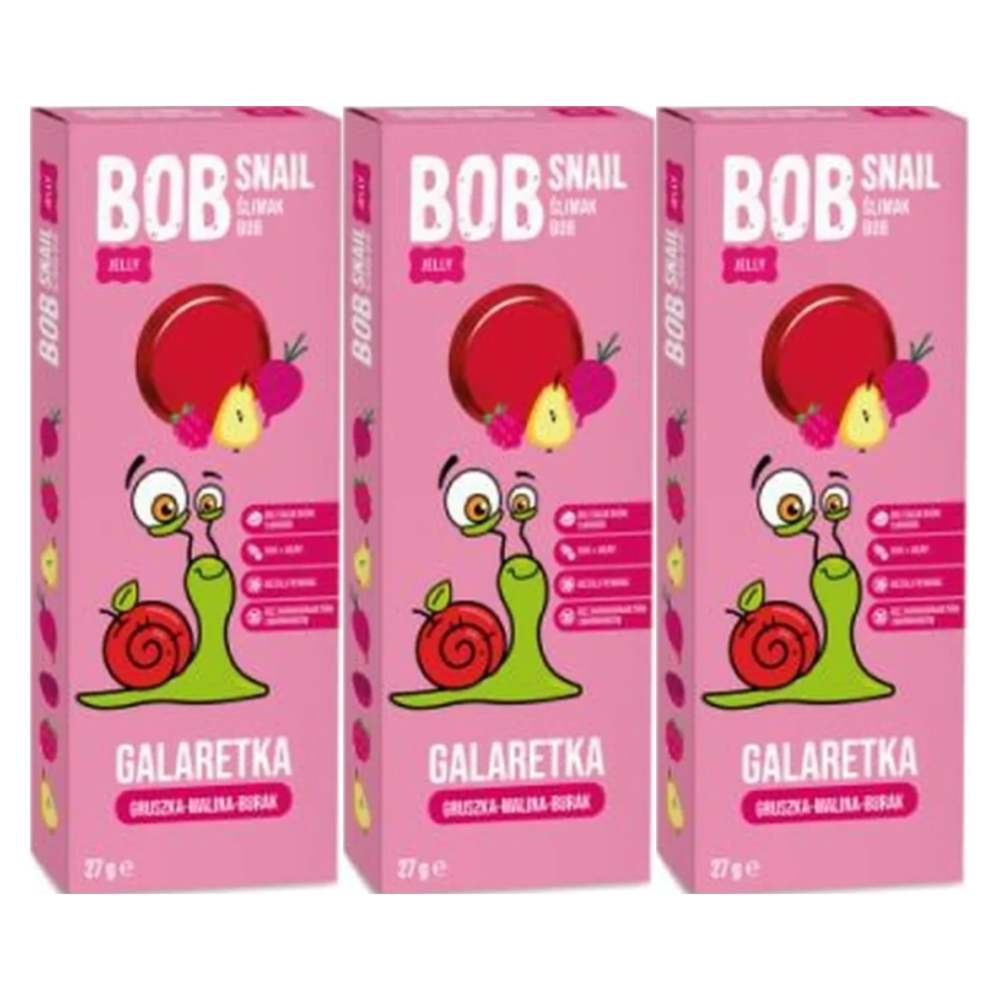 3 x Galaretka Gruszka - Malina - Burak 27 g - Bob Snail