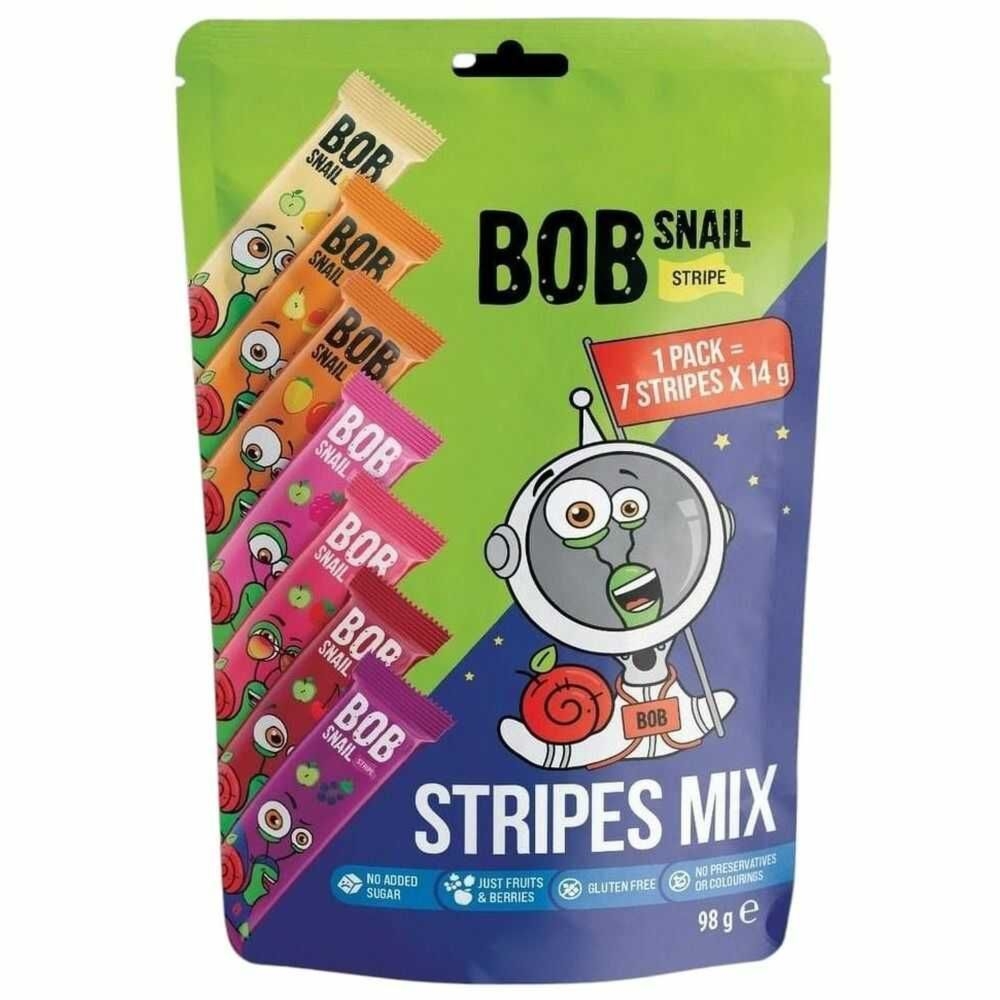 Przekąski Stripe Mix Bez Dodatku Cukru 98 g (7x 14 g) - Bos Snail