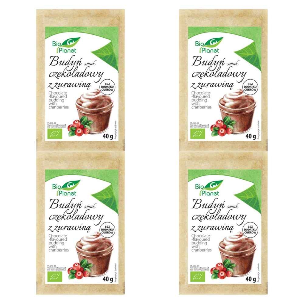 4 x Budyń o Smaku Czekoladowym z Żurawiną Bio 40 g - Bio Planet