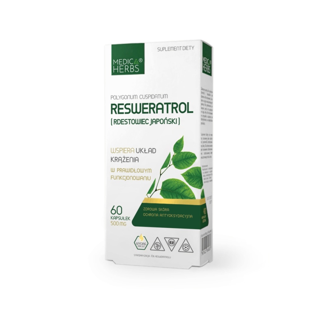 Resweratrol Rdestowiec Japoński 60 Kapsułek Medica Herbs 