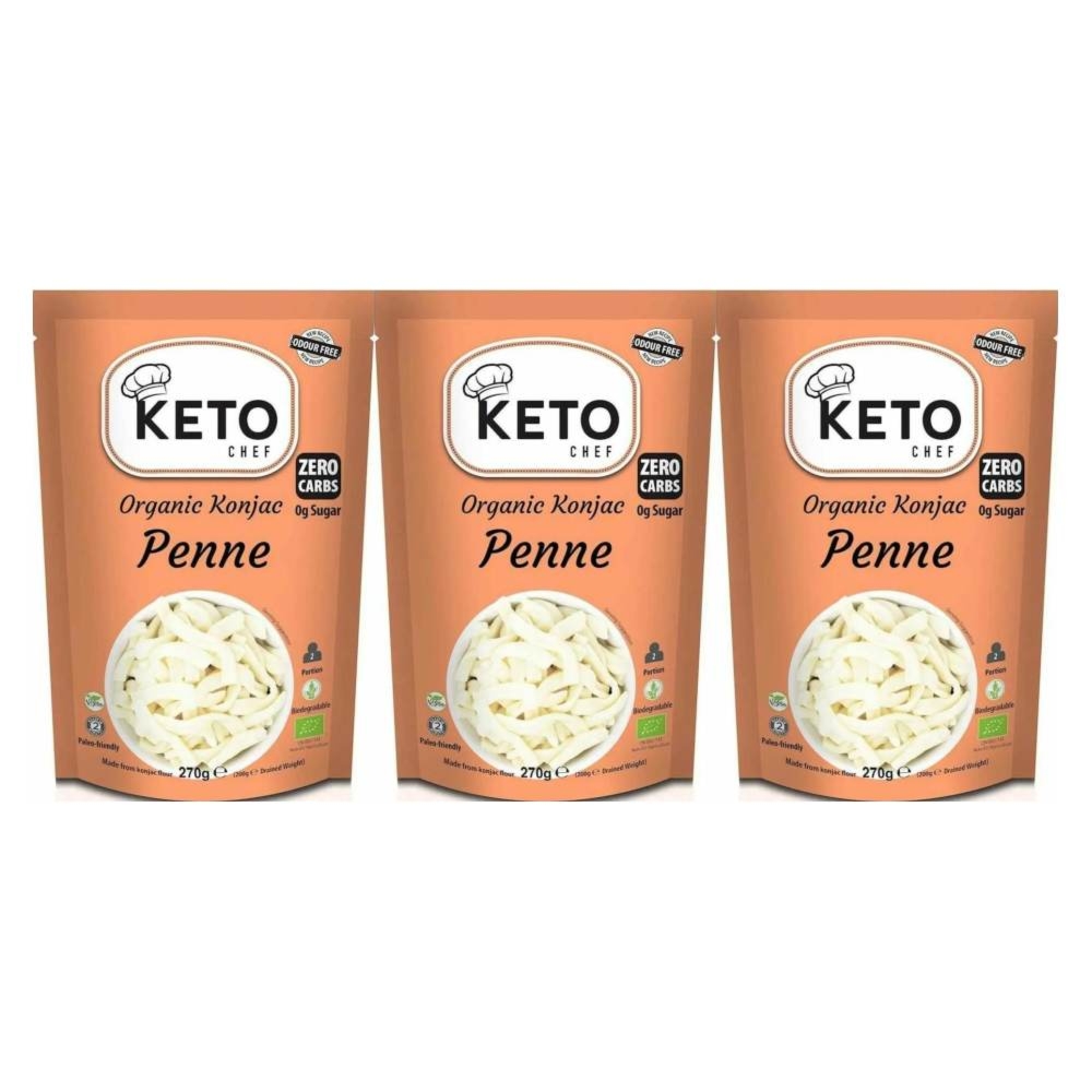 3 x Makaron Konjac Penne Bio 270 g (200 g) - Keto Chef