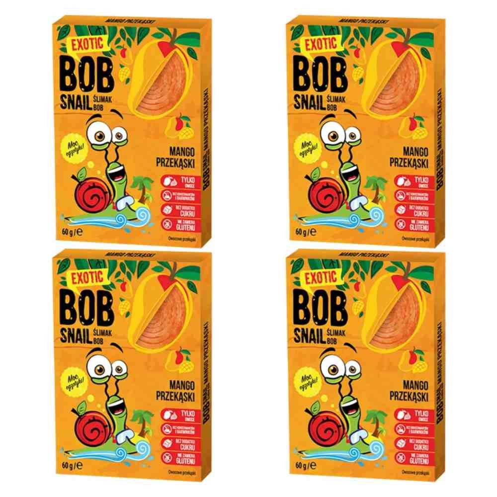 4 x Przekąska Mango Bez Dodatku Cukru 60 g Bob Snail