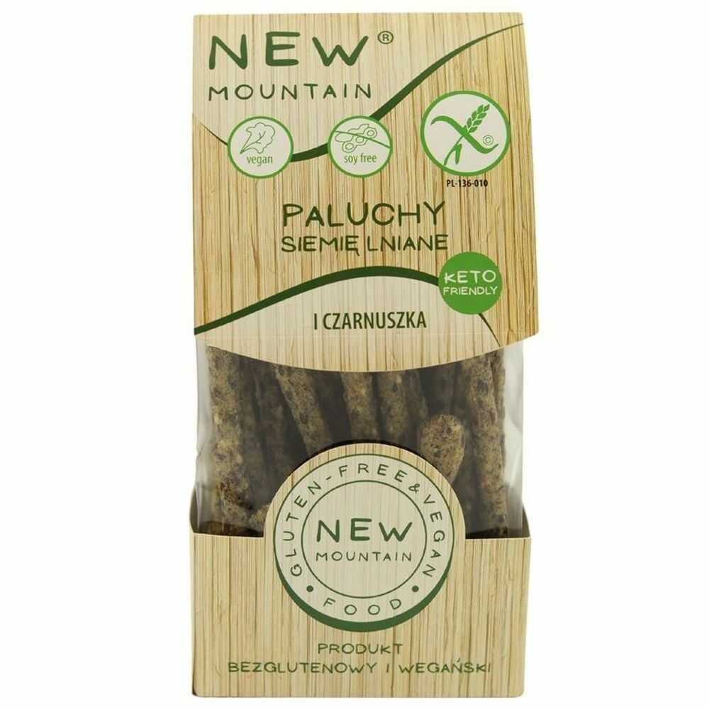 Paluchy z Siemieniem Lnianym i Czarnuszką Bezglutenowe 200 g - New Mountain