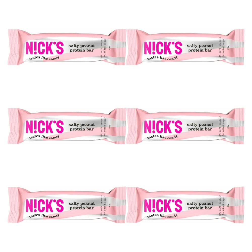 6 x Baton Proteinowy z Orzeszkami Ziemnymi w Mlecznej Czekoladzie 50 g - Nicks