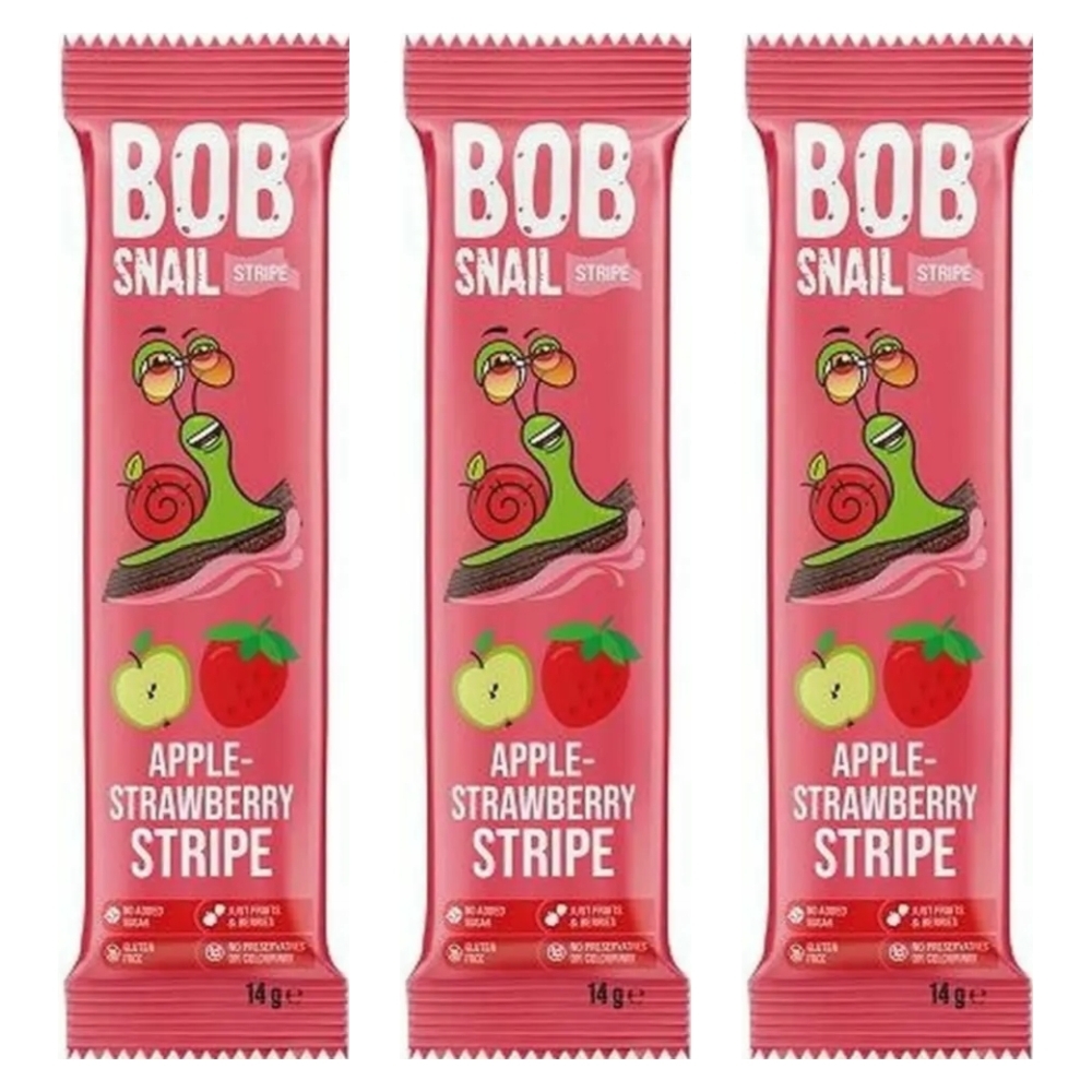 3 x Przekąska Jabłkowo -Truskawkowa 14 g - Bob Snail