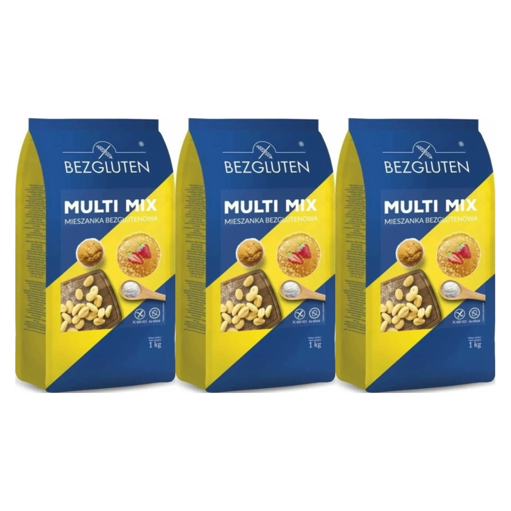 3 x Multi Mix Mieszanka Do Ogólnego Zastosowania Bezglutenowa 1 kg - Bezgluten