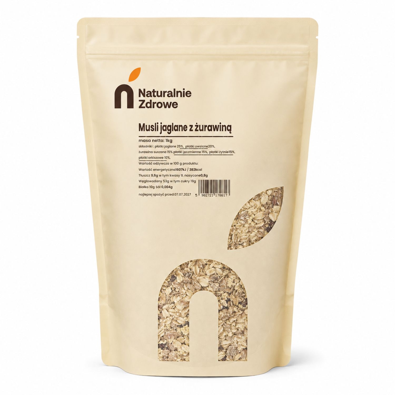Musli Jaglane z Żurawiną 1 kg - Naturalnie Zdrowe