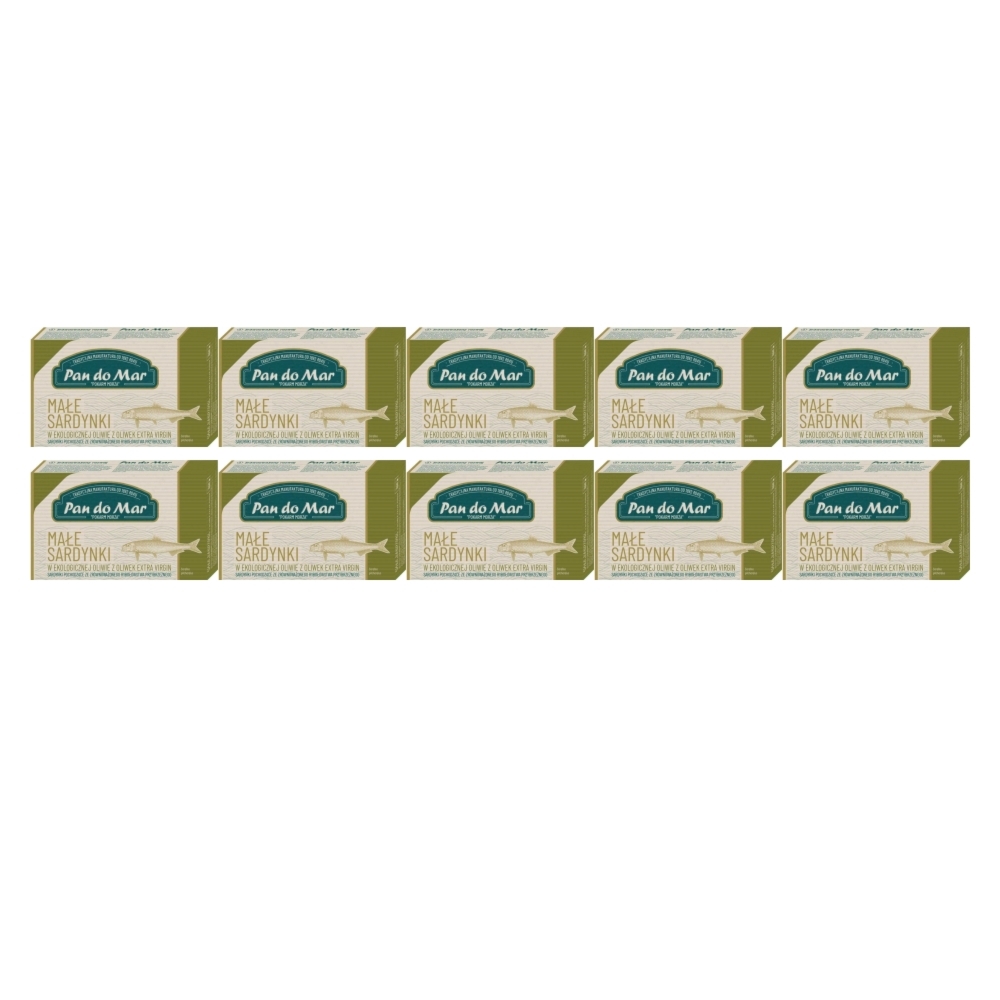 10 x Sardynki w Bio Oliwie z Oliwek 120 g (90 g)  - Pan Do Mar
