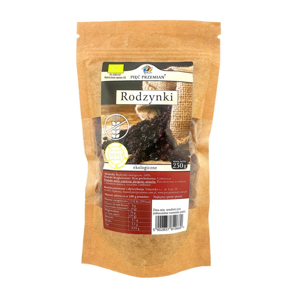 Rodzynki Ekologiczne Bio 250 g - Simpatiko