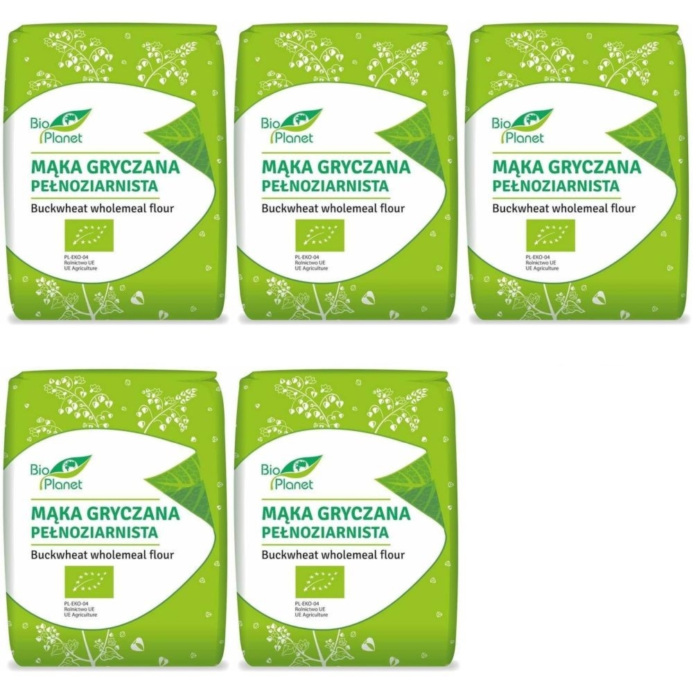 5 x Mąka Gryczana Pełnoziarnista Bio 1 kg - Bio Planet