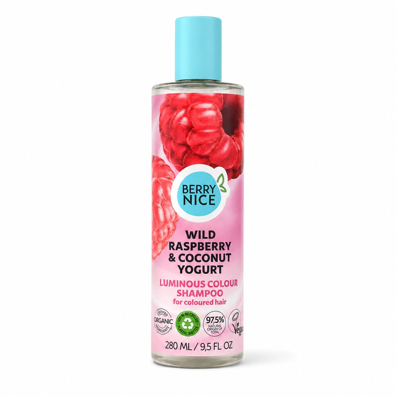 Szampon do Włosów Farbowanych Dzika Malina i Jogurt Kokosowy 280 ml - Berry Nice