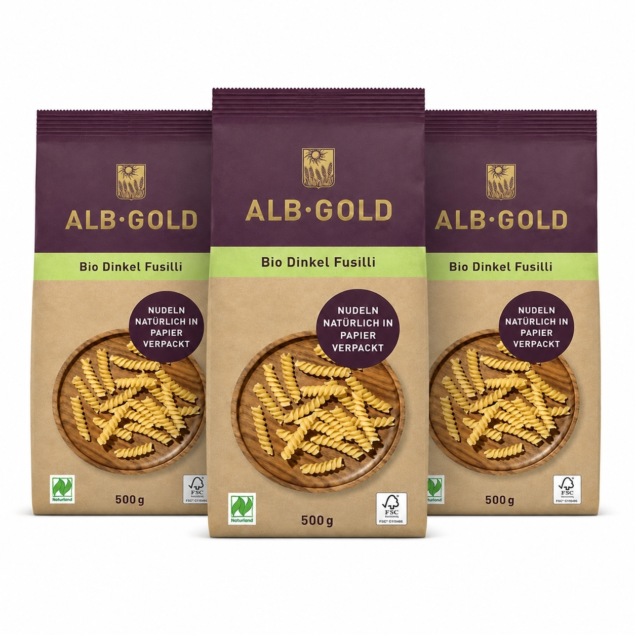 3 x Makaron Orkiszowy Świderki Bio 500 g - Alb-Gold