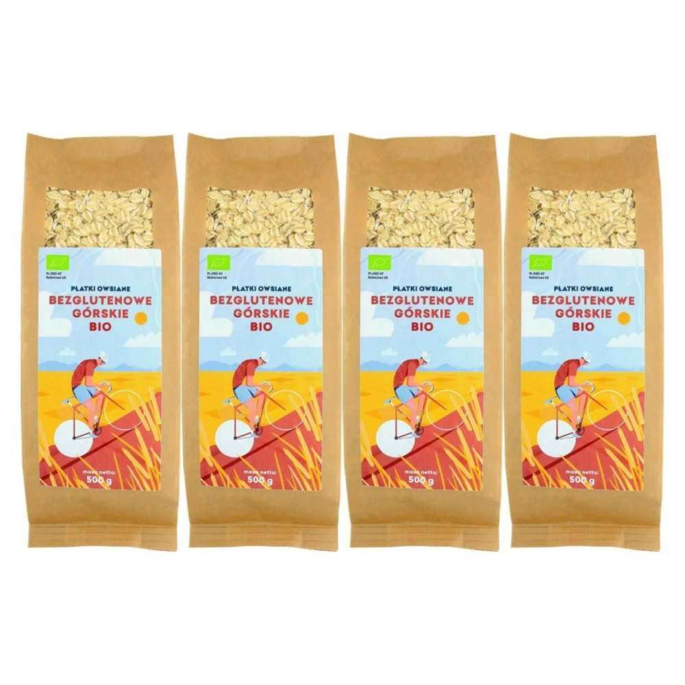 4 x Płatki Owsiane Górskie Bezglutenowe Bio 500 g - Simpatiko