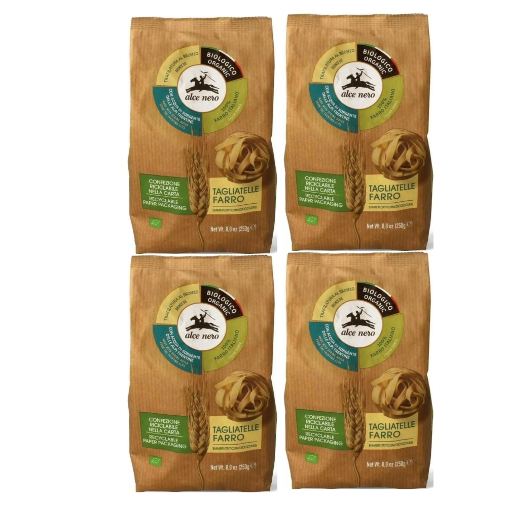 4 x Makaron z Płaskurki Gniazda Tagliatelle Bio 250 g - Alce Nero