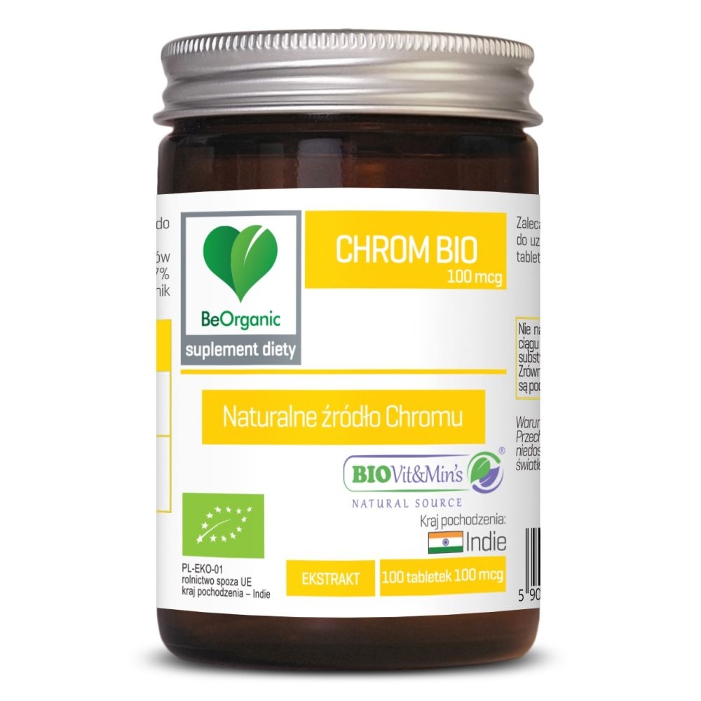 Фото - Вітаміни й мінерали Chrom Ekstrakt Bio 100 Tabletek 100 Mcg - Be Organic