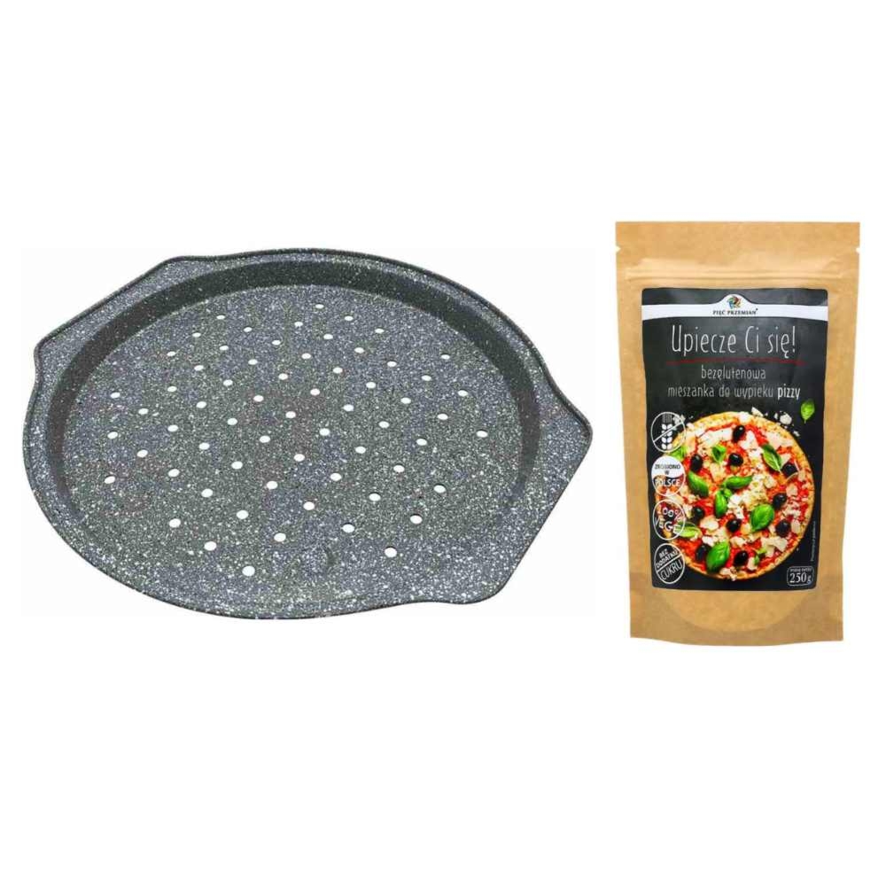 Forma do Pieczenia Pizzy Tacka fi 31 cm Klausberg + Mieszanka do Wypieku Pizzy Bezglutenowa 250 g - Pięć Przemian