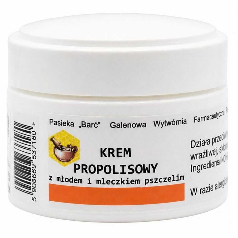 Krem Propolisowy z Miodem i Mleczkiem Pszczelim 50 ml - Pasieka Barć