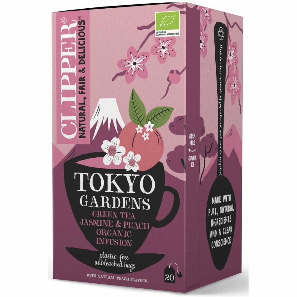 Herbata Zielona Jaśminowa o Smaku Brzoskwiniowym Bio 40 g (20x 2 g) - Clipper