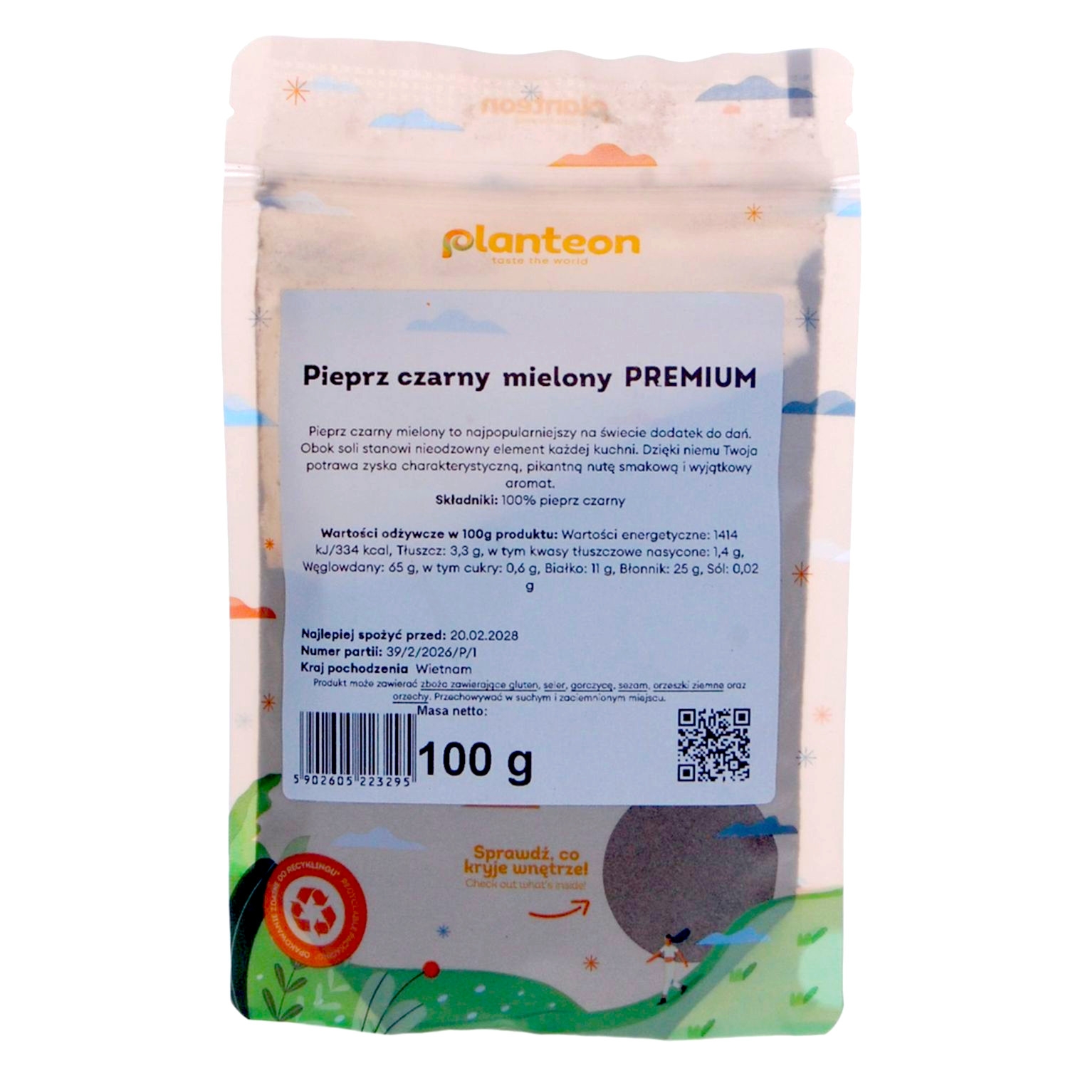 Pieprz Czarny Mielony PREMIUM 100 g - Planteon