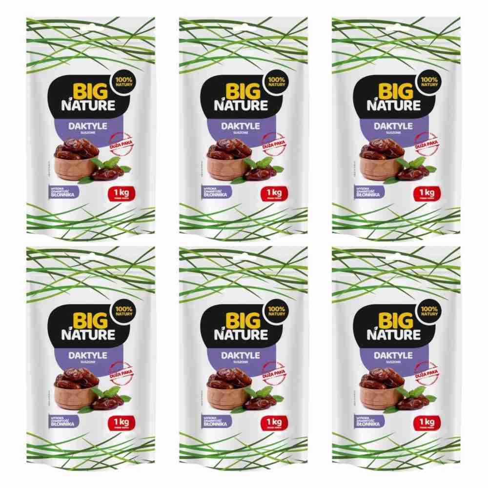 Zestaw 6 x Daktyle Suszone Naturalne bez Pestek 1 kg -  Big Nature 
