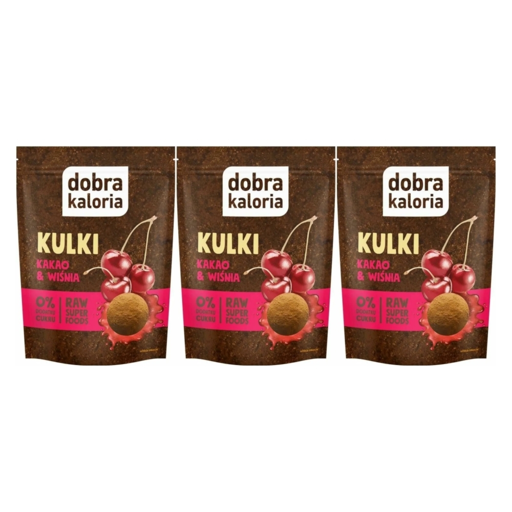 3 x Kulki Kakao & Wiśnia 58 g - Dobra Kaloria