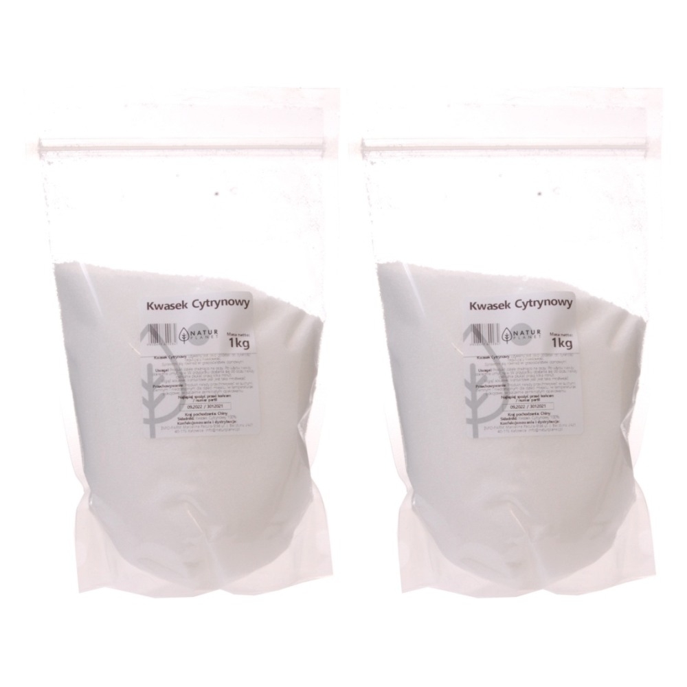 Zestaw 2 x Kwasek Cytrynowy Proszek 1 kg - Natur Planet