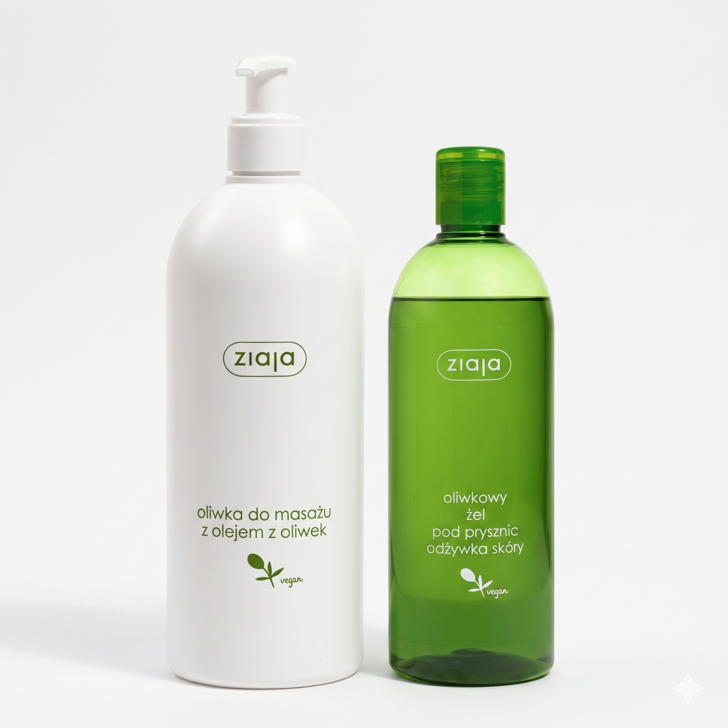 Żel Pod Prysznic Oliwkowy 500 ml + Oliwka do Masażu z Olejem z Oliwek 500 ml - Ziaja